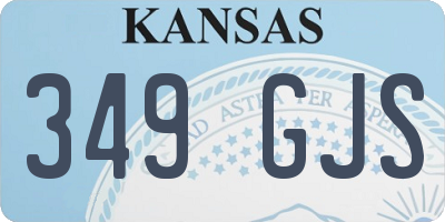 KS license plate 349GJS