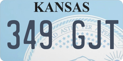 KS license plate 349GJT