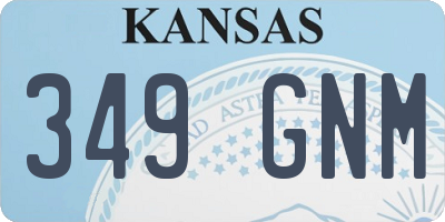 KS license plate 349GNM