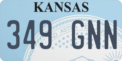 KS license plate 349GNN