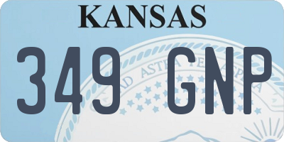 KS license plate 349GNP