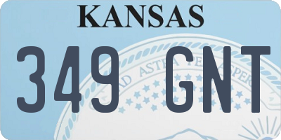 KS license plate 349GNT