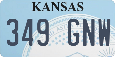 KS license plate 349GNW