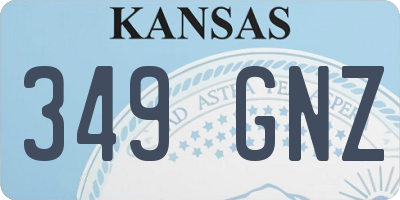 KS license plate 349GNZ