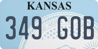 KS license plate 349GOB