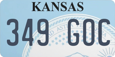 KS license plate 349GOC