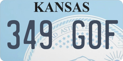 KS license plate 349GOF