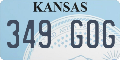 KS license plate 349GOG