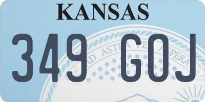 KS license plate 349GOJ