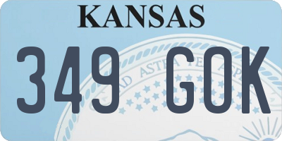 KS license plate 349GOK