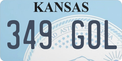 KS license plate 349GOL
