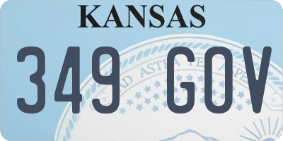 KS license plate 349GOV
