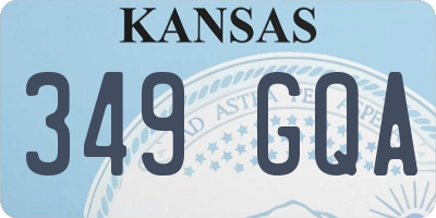 KS license plate 349GQA