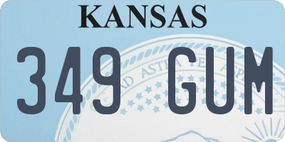 KS license plate 349GUM
