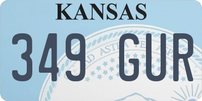 KS license plate 349GUR