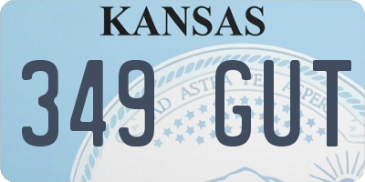 KS license plate 349GUT