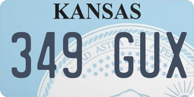 KS license plate 349GUX