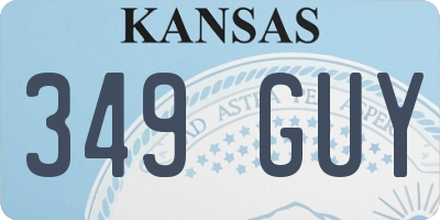 KS license plate 349GUY