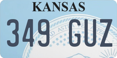 KS license plate 349GUZ