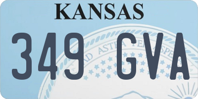 KS license plate 349GVA