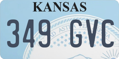 KS license plate 349GVC