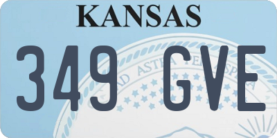 KS license plate 349GVE
