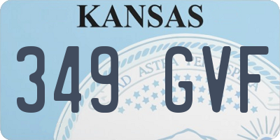 KS license plate 349GVF