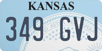 KS license plate 349GVJ