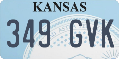 KS license plate 349GVK