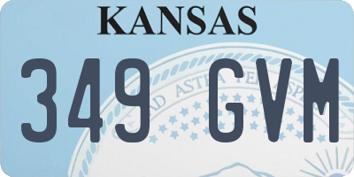 KS license plate 349GVM