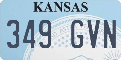 KS license plate 349GVN