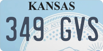 KS license plate 349GVS