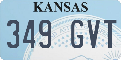 KS license plate 349GVT