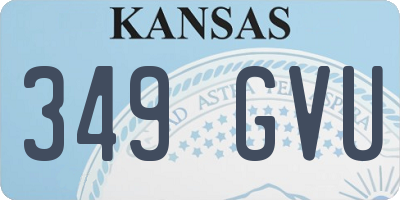 KS license plate 349GVU