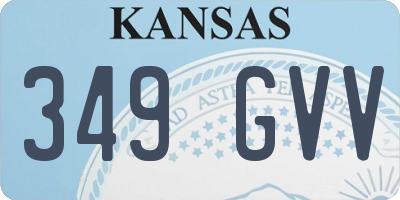KS license plate 349GVV