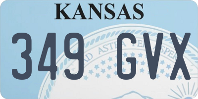 KS license plate 349GVX