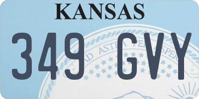 KS license plate 349GVY