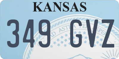 KS license plate 349GVZ