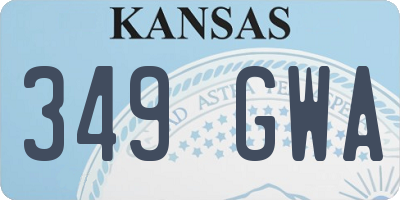 KS license plate 349GWA