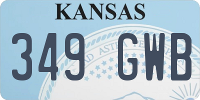 KS license plate 349GWB