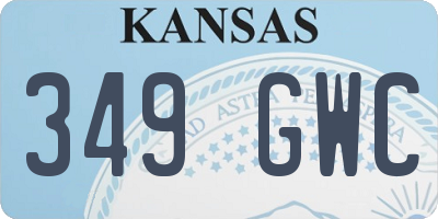 KS license plate 349GWC