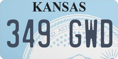 KS license plate 349GWD