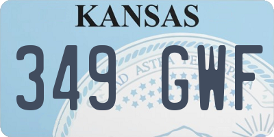 KS license plate 349GWF