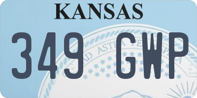 KS license plate 349GWP