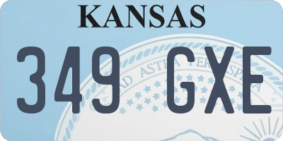 KS license plate 349GXE