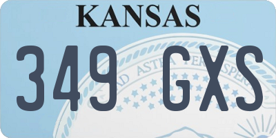 KS license plate 349GXS
