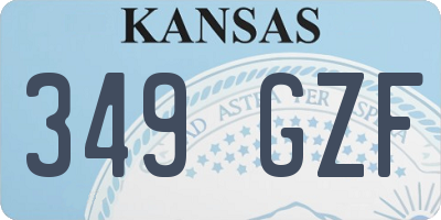 KS license plate 349GZF