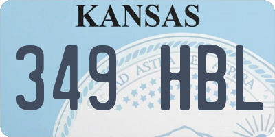 KS license plate 349HBL