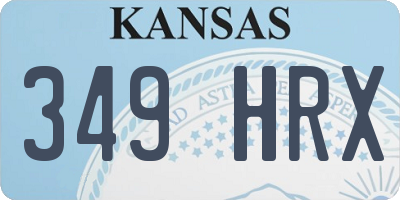 KS license plate 349HRX