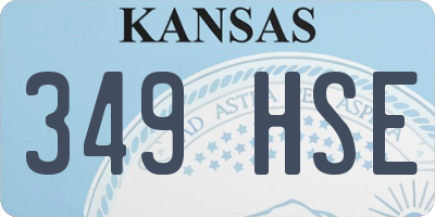 KS license plate 349HSE